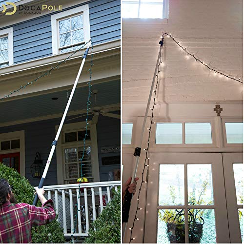 DOCAZOO DocaPole 6-24 Foot (30 ft Reach) Hook with Telescopic Extension Pole for Hanging Lights, Boat Accessories, Pool, Clothing, and Other Retrieval