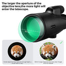 K&F Concept 12 x 50 Monocular Telescope HD Mobile Phone Telescope BAK4 Prism Monocular for Bird Watching, Hunting, Hiking, Starwatching and Sports Events