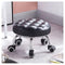 Round Low Roller Seat Stool Small Stool with Wheels Pulley Ottoman Comfortable