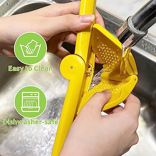 EastLink Lemon Juicer Squeezer Manual, Max Juice Extraction Lime Squeezer, Easy-to-Use Flat with Leverage to Reduce Effort, Hand Citrus Built-in Strainer, Yellow (NMZZJ1P-516)