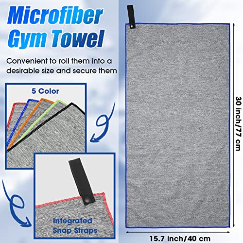 Chumia Microfiber Quick Dry Gym Towel 30 x 15.7 Inch Workout Towels for Sweat Fitness Beach Camping Yoga Travel Sports (15 Pcs)