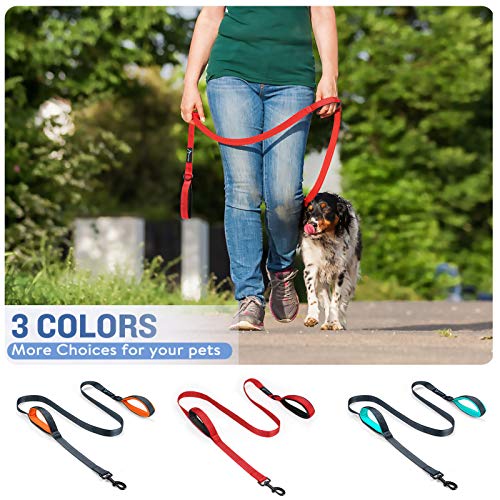 PuppyDoggy Dog Leash 6 FT Soft Padded Handle Dog Lead with 3 Reflective Thread for Large Medium Dogs Heavy Duty Dog Rope Double Layer Nylon Pet Leash for Running Walking Training (Green 1 Pack)