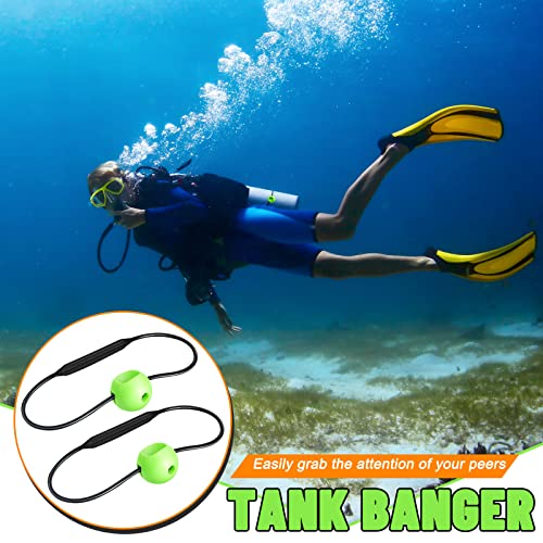 2 Pcs Tank Banger Underwater Signal Device Cylinder Diving Tank Accessories for Divers Noise Maker (Black and Green)