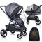 Orzbow Universal Baby Mosquito Net for Pushchair,Breathable Pram Fly Insect Bug Net with Two-way Zippers & Storage Bag,Foldable & Stable Protection Cover for Car Seat,Buggy,Carrycot & Crib (Black)