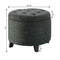 Convenience Concepts Designs4Comfort Round Storage Ottoman 19.75" - Versatile Contemporary Foot Stool for Living Room, Office, Gray Fabric