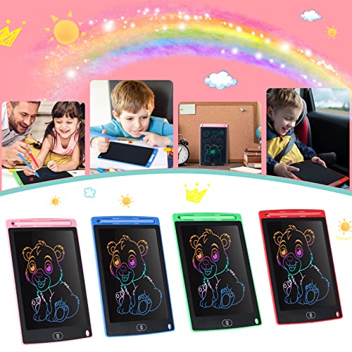 4 Pcs LCD Writing Tablet Doodle Board Electronic Toy 8.5 Inch LCD Writing Board Electronic Tablet Writing Erasable Drawing Pad Reusable Writing Pad for Kids (Blue, Red, Green, Pink)