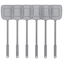 MR.SIGA Heavy Duty Long Handle Fly Swatter, Gray, 6 Pack