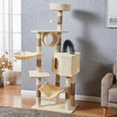 Cat Tree Scratching Post Scratcher Tower Condo House Furniture, Natural Sisal Cat Scratchers Beige 150 cm