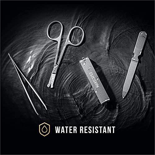 MANSCAPED™ Shears 2.0 Tempered Stainless Steel Men's Nail Kit, Fingernail Clippers, Safety Scissors, Tweezers and Nail File, Travel Manicure Set, 4-Piece Luxury Men's Grooming Kit with Compact Case
