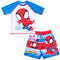 Marvel Spidey and His Amazing Friends Ghost-Spider Miles Morales Spider-Man Rash Guard and Swim Trunks Outfit Set Toddler, White, 4 Years