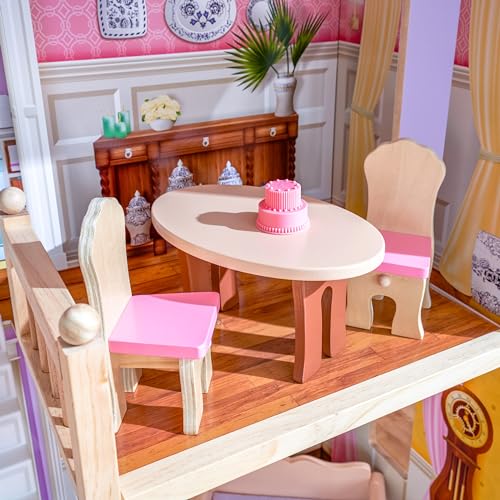 KidKraft Charlotte Wooden Dolls House with Classic Style Furniture and Accessories Included, 4 Storey Play Set for 30 cm/12 Inch Dolls, Kids' Toys, 65956