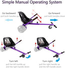 KKA Hoverboard seat Attachment for 6.5”-10” Hoverboard, go Kart Conversion kit, Accessory for self Balancing Scooter, Transform Your Hoverboard into a go cart (Purple)