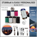 STUBiBudi Stubby Holder, Beer Cooler & Bottle Opener 4 in 1 - Premium 375ml Can Coolers Stubby Cooler Cans Bottles & Tumbler - Beer Gifts for Men Women Stainless Steel Insulated Bottle Holder (Steel)