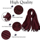 SOJOS Womens Large Soft Cashmere Feel Pashmina Shawls Wraps Winter Scarf SC304 with Burgundy