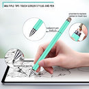 Penyeah Universal Styli, Diamond Stylus Pen for Touch Screens,High Sensitivity Disc Mesh Rubber Tip Capacitive Pen for iPhone/ipad pro/Mini/Air/Android/Microsoft/Fire Tablet - Blueish Green