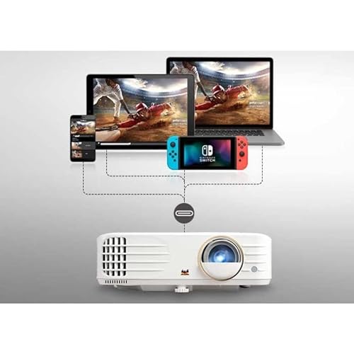 ViewSonic PX748-4K, 4,000 ANSI Lumens 4K UHD Home Cinema & Gaming Projector with <5ms Ultra-Fast Input and 240Hz Refresh Rate, Warping, Auto Vertical Keystone, Horizontal/Vertical Keystone, & USB-C