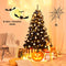 1.8m/2.25M Christmas Tree, Artificial Black Christmas Tree with Sturdy Metal Stand, 1036/1258 Branch Tips PVC Needles, Easy-Assembly, Festival Decor for Home, Garden, Halloween, Black (1.8M)