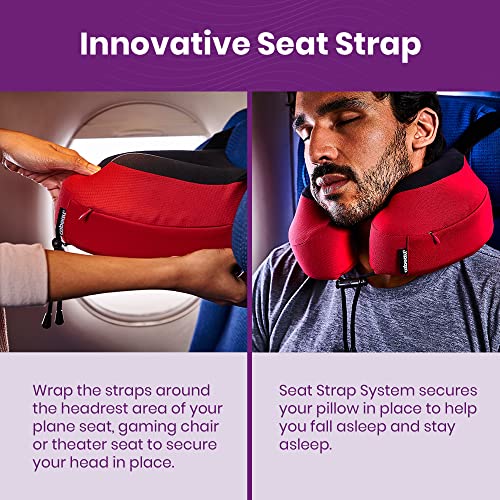 Cabeau Evolution S3 Travel Pillow - Straps to Airplane Seat - Ensures Your Head Won't Fall Forward - Relax with Plush Memory Foam - Quick-Dry Fabric Keeps You Cool and Dry Indigo