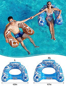 Jasonwell Inflatable Pool Float Chair - 2 Pack Floating Pool Chair Lounge Floats for Swimming Pool Water Chair Pool Lounger with Cup Holder Pool Toy Party Floaties for Adults