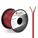 TYUMEN 100FT 16 Gauge 2pin 2 Color Red Black Cable Hookup Electrical Wire LED Strips Extension Wire 12V/24V DC Cable, 16AWG Flexible Wire Extension Cord for LED Ribbon Lamp Tape Lighting