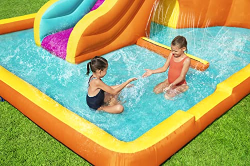 Bestway Inflatable Water Park 5.65x3.73x2.65m Slide World Jumping Castle, Climbing Wall Game, Double Slides Blow Up Playground Bouncer for Outdoor