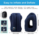 Inflatable Travel Pillow for Airplanes, Inflatable Neck Air Pillow for Sleeping to Avoid Neck and Shoulder Pain, Support Head, Neck and Lumbar, Used for Airplane, Car, Bus and Office (Blue)