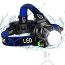 Super Bright Headlamp, USB Rechargeable Led Head Lamp, IPX4 Zoomable Waterproof Headlight with 4 Modes and Adjustable Headband, Hard Hat Light Perfect for Camping, Hiking, Outdoors, Hunting, Running