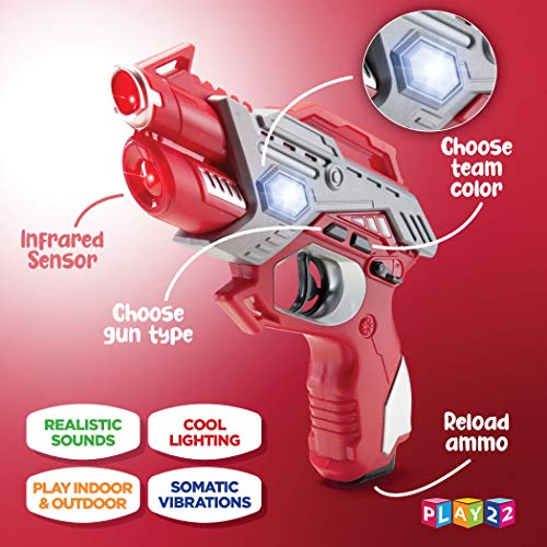 Play22 Laser Tag Sets with Gun and Vest and UFO Set of 4