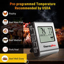 ThermoPro TP16 Digital Meat Thermometer with Food-grade Temperature Probe for Smoker Oven BBQ Grill Multifunctional Food Thermometer with Pre-programmed Food Temperature Set and Timer