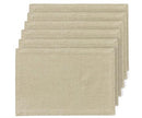 Cotton Linen Placemats Set of 6 - Cloth Placemats - Woven Placemats - Dinner Mats - Washable Placemats Rectangle for Kitchen, Dining Table Placemats - Farmhouse Beige Table Mats 13"x18" Rectangle Mats