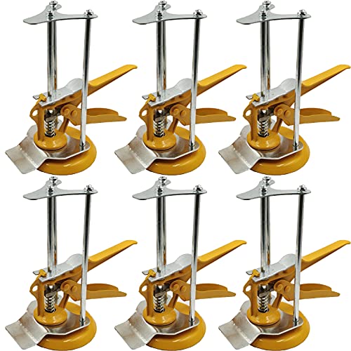 [Thickened Design] 6pcs Wall Tile Height Regulator Locator Sets with 1pcs Tape Measure Tile Leveling System Tiling Installation Tools Building Walls Floor Doors and Cabinet