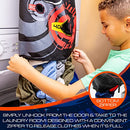 NERF Basketball Hoop Hamper - Laundry Layup Over The Door Basket + Shooting Target - Mini Hoop Hamper + Basketball Set