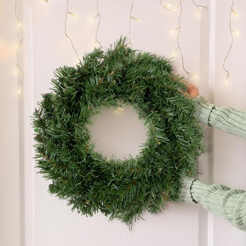 Jutom Christmas Artificial Holiday Pine Wreaths Christmas Pine Wreaths Green Wreaths for Windows Kitchen Cabinets Dining Room Chairs Holiday Tables and Other Holiday Decorations (8, 11.93 Inch)