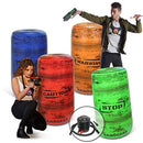 ArmoGear Inflatable Battle Barrels | Team Colored Inflatable Battle Zones | Red, Blue, Green, & Orange | Pump Included | Compatible with Nerf, Laser X, Water Blasters, Paintball Etc.!