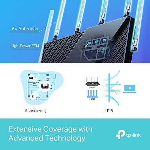 TP-Link Next-Gen Wi-Fi 6 AX5400 Mbps Gigabit Dual Band Wireless Router, OneMesh™ Supported, Dual-Core CPU, TP-Link HomeShield, Ideal for Gaming Xbox/PS4/Steam, Plug and Play (Archer AX72) (UK Version)