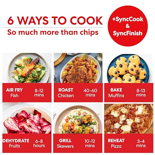 Instant Pot VersaZone Air Fryer comes with XXL Single and Double Air Frying Drawers complete with 8 Smart Programmes - Air Fry, Bake, Roast, Grill, Dehydrate, Reheat - Black, 8.5L