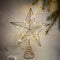 Gold Christmas Tree Topper Star, 20 cm Christmas Tree Wire Star, Tree Topper Decoration with 20 LED Lights, Golden 3D Hollow Glitter Star for Xmas Home Shop Bar Indoor Ornament