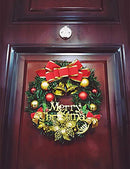 DUUKOA 12 inch Christmas Wreath with Transparent Hook Christmas Decorations for Wall, Door