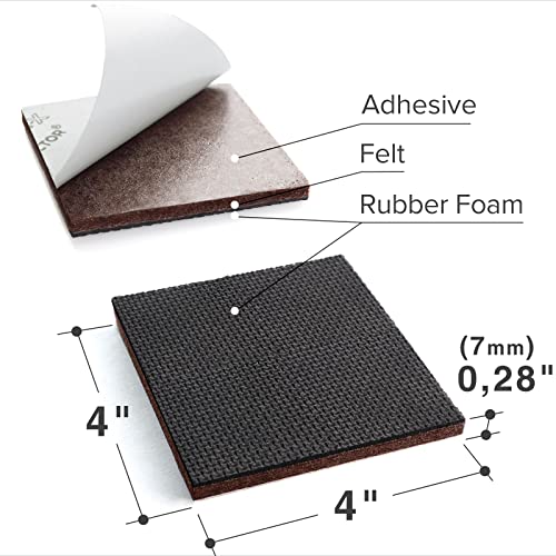 NON SLIP FURNITURE PADS X-PROTECTOR PREMIUM 8 pcs 4â€ Furniture Pad! Best Furniture Grippers - SelfAdhesive Rubber Feet Couch Stoppers â€“ Ideal Furniture Floor Protectors for Fixation in Place Furniture