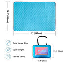 PinRui Extra Large Picnic & Beach Blanket Handy Mat Plus Thick Dual Layers Sandproof Waterproof Padding Portable for The Family, Friends, Kids,Blue 200x145cm