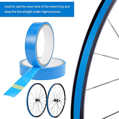 10 m Bicycle Tubeless Rim Tape, Blue Puncture Protection Tape for Bicycle Protection, Self-Adhesive Vacuum Tubeless Bicycle Tyre Tape for MTB Mountain Road Bike, 21 mm