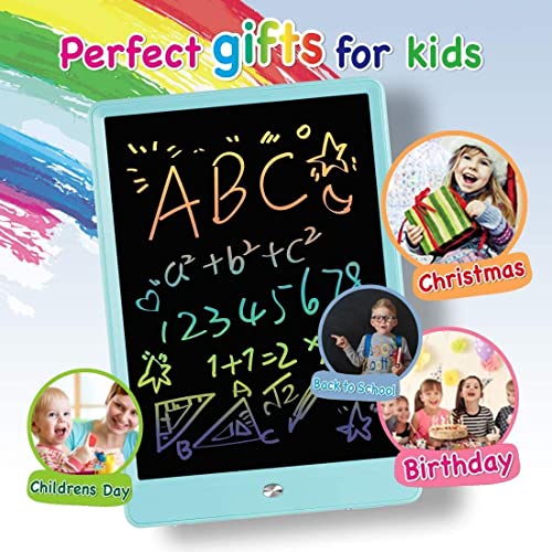 LCD Writing Tablet, 10 Inch Colorful Toddler Doodle Board Drawing Tablet, Erasable Reusable Electronic Drawing Pads, Educational and Learning Toy for 3-6 Years Old Boy and Girls (Blue)
