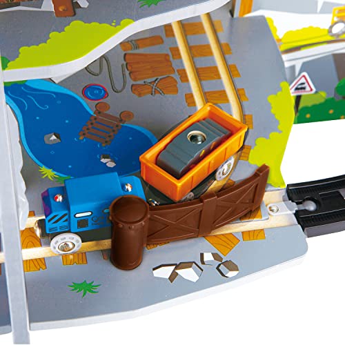 Hape 92cm Mighty Mountain Mine Set w/Train Rail Kids/Toddler 3y+ Play Wooden Toy