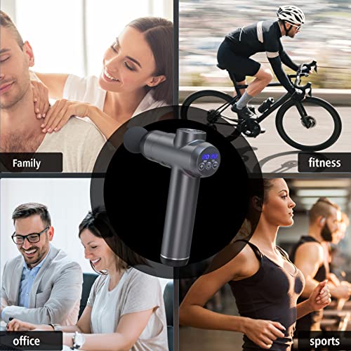 Massage Gun,Massager Muscle Massage Gun 99 Speeds Powerful Percussion Massager, Fascia Gun Muscle Gun with 6 Heads LCD Display, Handheld Muscle Body Massager for Body Pain Recovery