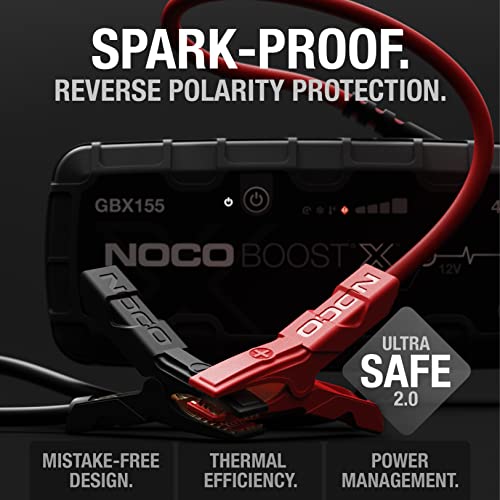 NOCO Boost X GBX155 4250A 12V UltraSafe Lithium Jump Starter, Car Battery Booster, Jump Start Pack, Portable Power Bank Charger, and Jumper Cable Leads for up to 10.0L Petrol and 8.0L Diesel Engines 