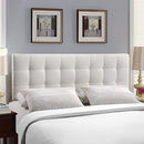 (King, White Vinyl) - Modway Lily Upholstered Tufted Vinyl Headboard King Size in White