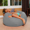 Big Comfy Bean Bag Chair: Posh Large Beanbag Chairs for Kids, Teens and Adults - Polyester Cloth Puff Sack Lounger Furniture for All Ages - 27 Inch - Solid Gray