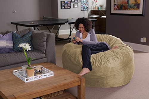 Sofa Sack - Plush Ultra Soft Bean Bags Chairs for Kids, Teens, Adults - Memory Foam Beanless Bag Chair with Microsuede Cover - Foam Filled Furniture for Dorm Room - Camel 5'