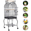 Yaheetech 59-Inch Rolling Standing Medium Dome Open Top Bird Cage for Parrots Cockatiels Sun Conures Parakeets Lovebirds Budgies Finches Canary Pet Bird Cage with Removable Stand