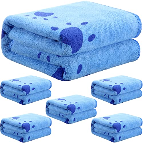 6 Pcs Dog Towel Absorbent Pet Bath Towel, Dog Drying Towel Dog Beach Towel Microfiber Drying Towels for Small Medium Large Cat Dog Shower and Bath Supplies